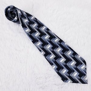 Emilio Grizante Geometric Men 100% Silk Necktie Size 57x4 - NWOT